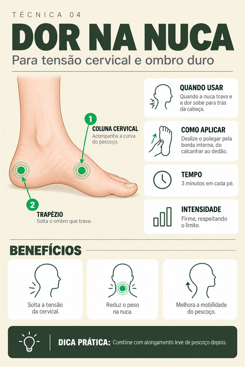 Ficha de reflexologia podal para dor na nuca e cervical